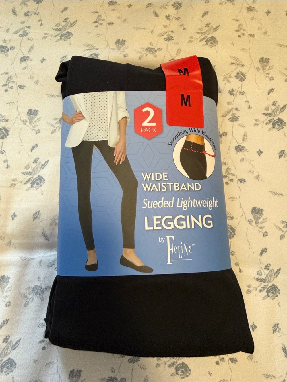 NEW !!! Felina Black Sueded Lightweight Leggings 2-Pack